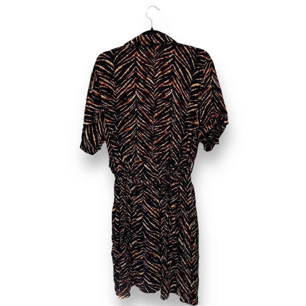 NWT New Look‎ Women's 3X Brown Animal Print Button-Up Dress Y2K Grunge Indie - Picture 3 of 11